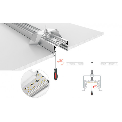 Профиль с экраном S2-LINIA55-F-2500 ANOD+OPAL