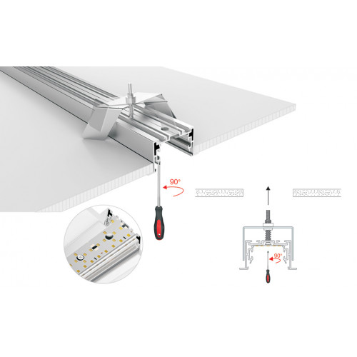 Профиль с экраном S2-LINIA69-F-2500 ANOD+OPAL