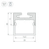 Профиль с экраном SL-LINE-2011M-2500 ANOD+OPAL SQUARE (Arlight, Алюминий)