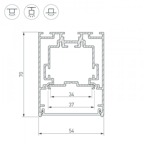 Профиль S2-LINE-5470-2500 SEAMLESS ANOD