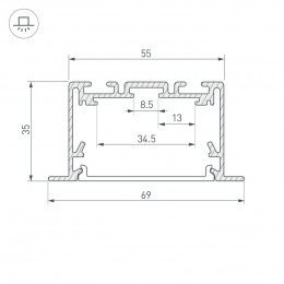 Профиль S2-LINIA69-F-2500 SEAMLESS ANOD