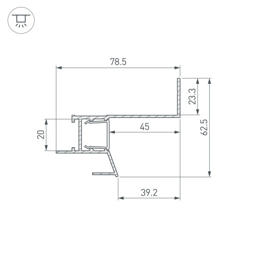 Профиль СEIL-S18-SHADOW-SIDE-3000 ANOD BLACK (Arlight, Алюминий) 047639