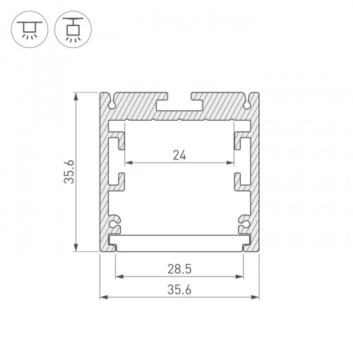 Профиль SL-ARC-3535-D1500-A45 SILVER (590мм, дуга 1 из 8) (Arlight, Алюминий)