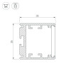 Профиль SL-ARC-3535-D1500-N90 WHITE (1180мм, дуга 1 из 4) (Arlight, Алюминий)