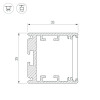 Профиль SL-ARC-3535-D320-N90 WHITE (260мм, дуга 1 из 4) (Arlight, Алюминий)