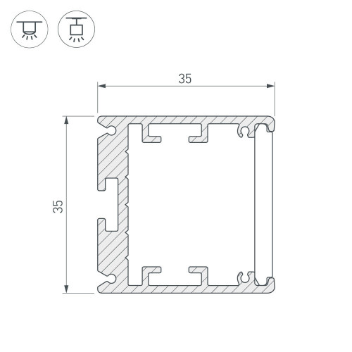 Профиль SL-ARC-3535-D320-N90 WHITE (260мм, дуга 1 из 4) (Arlight, Алюминий)