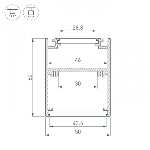 Профиль SL-ARC-5060-D1000-A45 BLACK (дуга 1 из 8) (Arlight, Алюминий)