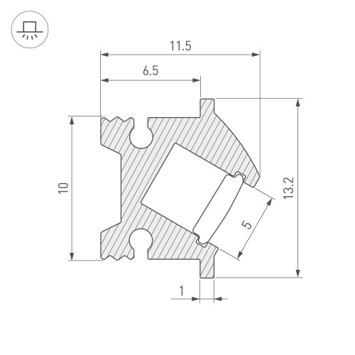 Профиль SL-BEVEL-H12-F13-2000 ANOD BLACK (Arlight, Алюминий)