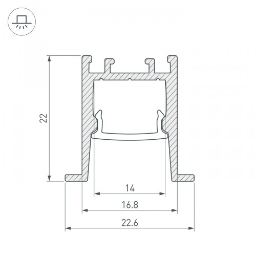 Профиль SL-COMFORT-2322-F-2000 ANOD BLACK (Arlight, Алюминий)