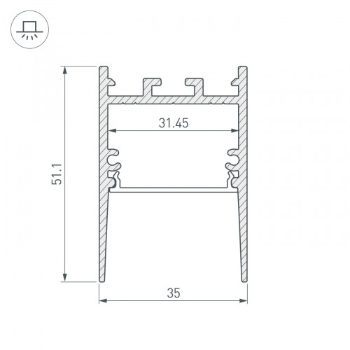 Профиль SL-COMFORT-3551-2000 ANOD (Arlight, Алюминий)