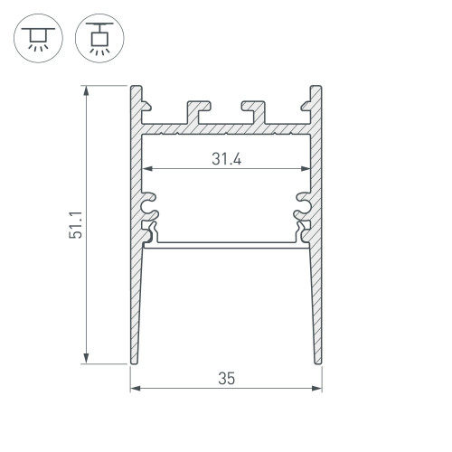 Профиль SL-COMFORT-3551-2000 BLACK (Arlight, Алюминий)