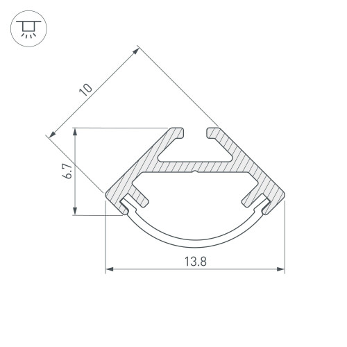 Профиль SL-KANT-H10-2000 BLACK (Arlight, Алюминий) 049014