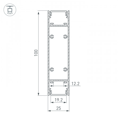 Профиль SL-LINE-25100-DUAL-2500 BLACK (Arlight, Алюминий)