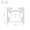 Профиль SL-LINE-2522-2500 BLACK (Arlight, Алюминий)