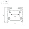 Профиль SL-LINE-2522-2500 WHITE (Arlight, Алюминий)