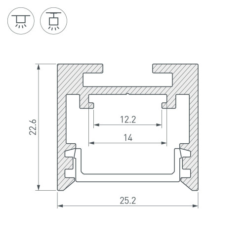 Профиль SL-LINE-2522-2500 WHITE (Arlight, Алюминий)