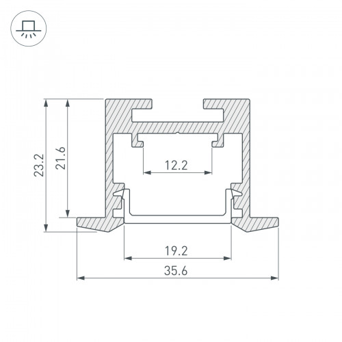 Профиль SL-LINE-3523-F-2500 BLACK (Arlight, Алюминий)