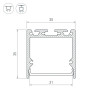 Профиль SL-LINE-3535-3000 ANOD (Arlight, Алюминий)