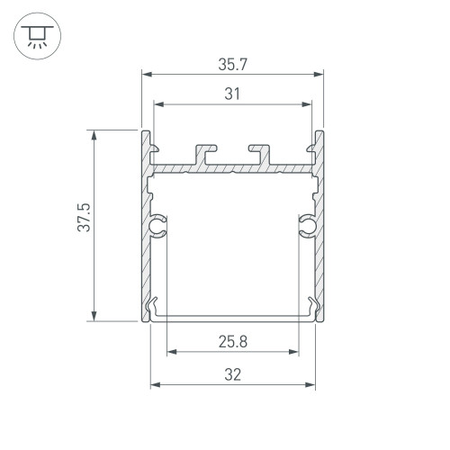 Профиль SL-LINE-3638-LW-3000 ANOD BLACK (Arlight, Алюминий)