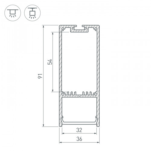 Профиль SL-LINE-3691-2000 ANOD