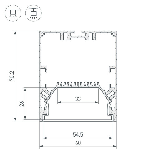 Профиль SL-LINE-6070-2000 ANOD