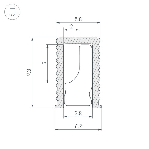 Профиль SL-MINI-6-H9-2000 ANOD BLACK (Arlight, Алюминий)