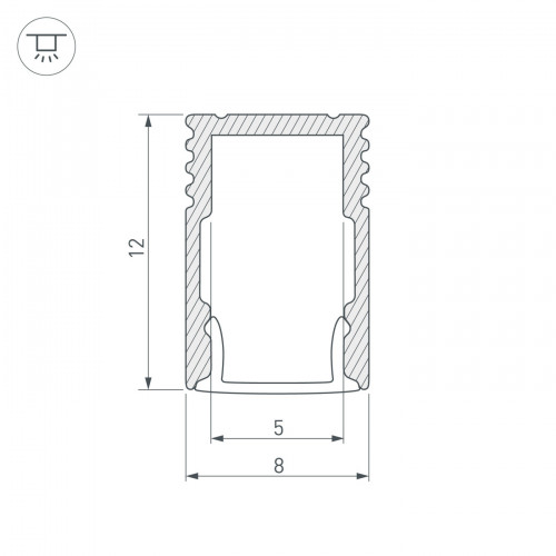 Профиль SL-MINI-8-H12-2000 BLACK (Arlight, Алюминий)