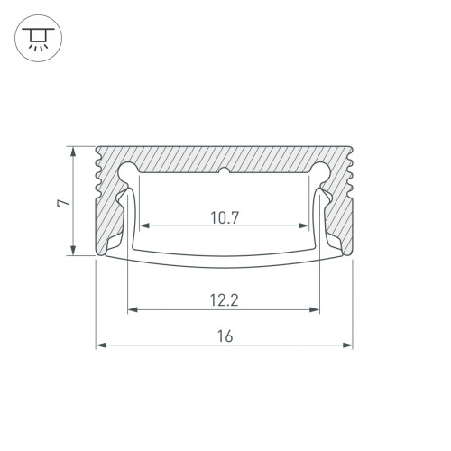 Профиль SL-SLIM-H7-3000 ANOD (Arlight, Алюминий)