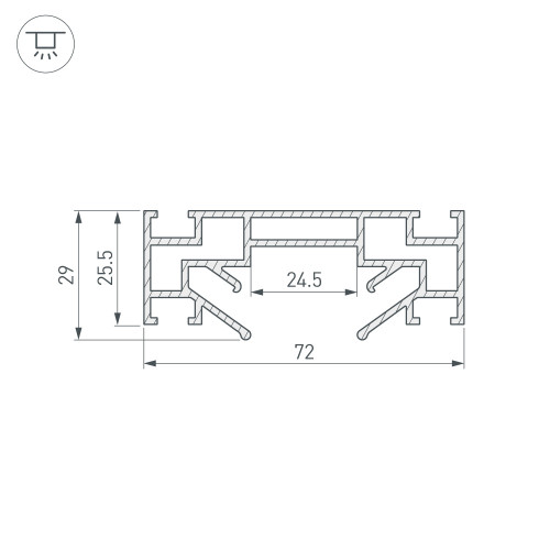 Профиль STRETCH-25-CEIL-CENTER-2000 (Arlight, Алюминий)