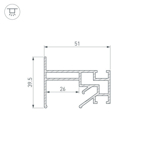 Профиль STRETCH-25-WALL-SIDE-2000 (Arlight, Алюминий)