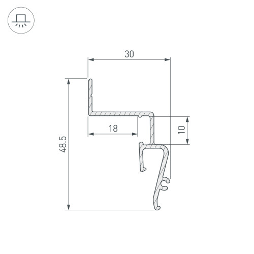 Профиль STRETCH-SHADOW-2000 WHITE (A2-CONTOUR-PRO) (Arlight, Алюминий)