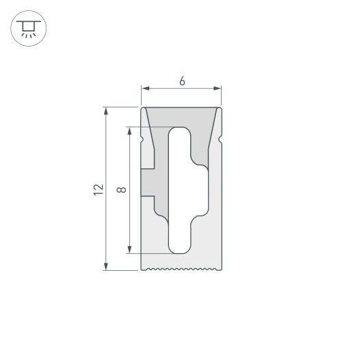 Силиконовый профиль WPH-FLEX-0612-SIDE-S8-10m WHITE (Arlight, Силикон)