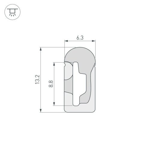 Силиконовый профиль WPH-FLEX-0613-SIDE-S8-20m WHITE (Arlight, Силикон)