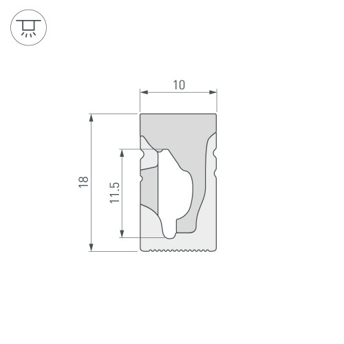 Силиконовый профиль WPH-FLEX-1018-SIDE-S10-50m WHITE (Arlight, Силикон)