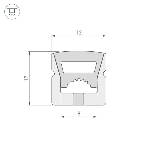 Силиконовый профиль WPH-FLEX-1212-TOP-S8-5m WHITE (Arlight, Силикон)