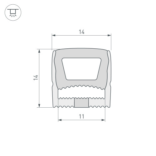 Силиконовый профиль WPH-FLEX-1414-TOP-S11-20m WHITE (Arlight, Силикон)