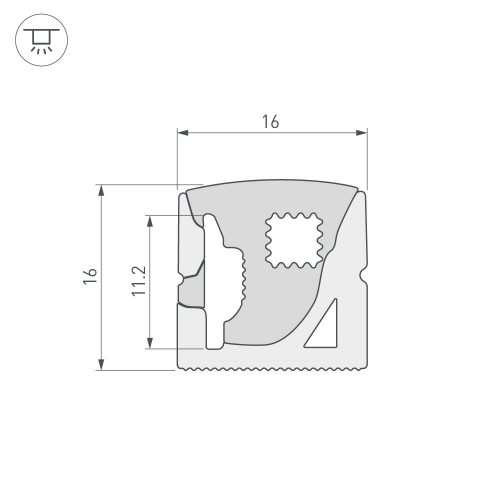 Силиконовый профиль WPH-FLEX-1616-SIDE-S11-20m WHITE (Arlight, Силикон)