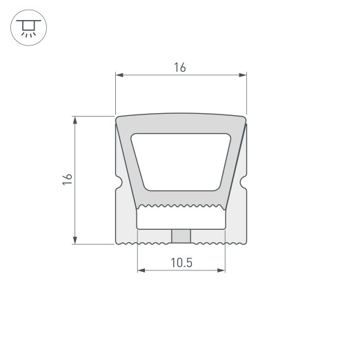 Силиконовый профиль WPH-FLEX-1616-TOP-S11-20m WHITE (Arlight, Силикон)