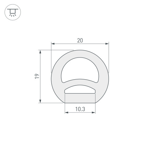 Силиконовый профиль WPH-FLEX-D20-TOP-S10-50m WHITE (Arlight, Силикон)