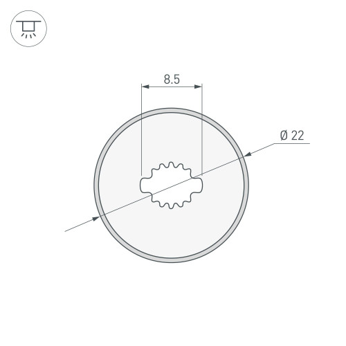 Силиконовый профиль WPH-FLEX-D22-360deg-S8-5m BLACK (Arlight, Силикон)