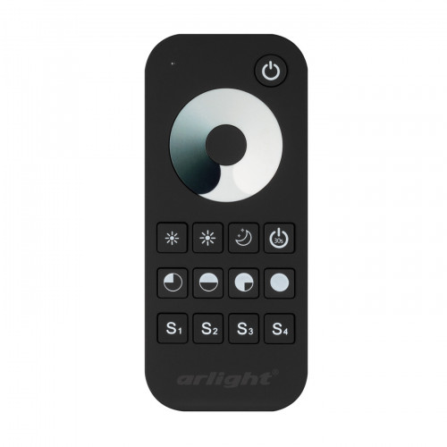 Пульт SMART-R24-DIM Black (1 зона, 2.4G) (Arlight, IP20 Пластик, 5 лет)