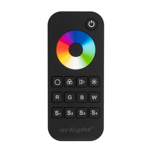 Пульт SMART-R28-RGBW Black (1 зона, 2.4G) (Arlight, IP20 Пластик, 5 лет)