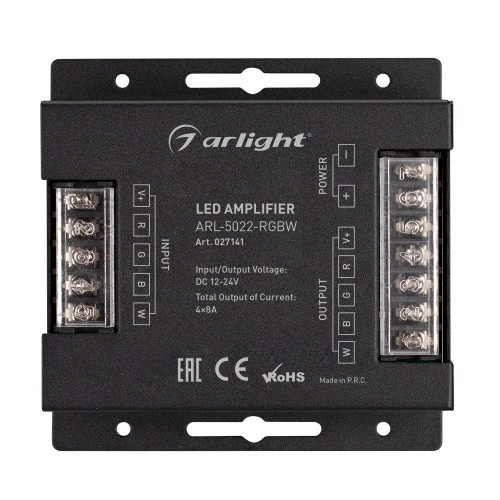 Усилитель ARL-5022-RGBW (12-24V, 4x8A, 384-768W) (Arlight, IP20 Металл, 3 года)